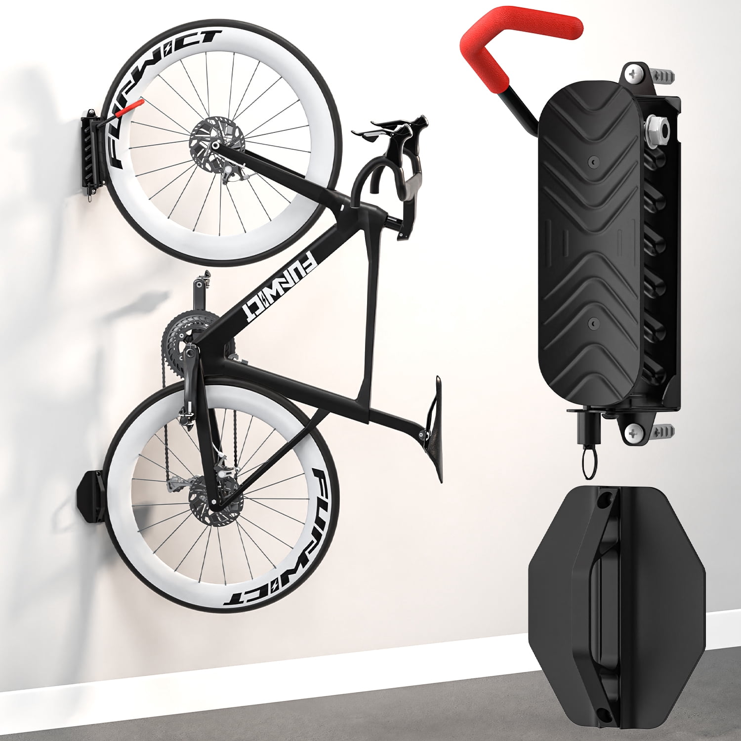 FUNWICT Swivel Bike Wall Mount Bike Rack Garage Organizer, Vertical ...