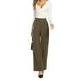 thumbnail image 1 of FUNYYZO Fall Women Long Trousers Elastic Wasit High Rise Work Pants Solid (Regular Legnth), 1 of 6