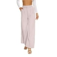 thumbnail image 1 of FUNYYZO Women Long Trousers Elastic Wasit High Rise Work Pants Solid, 1 of 6