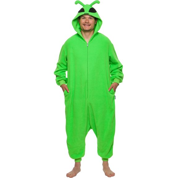 FUNZIEZ! - Alien Men's Novelty Union Suit Costume for Halloween - Green, Medium