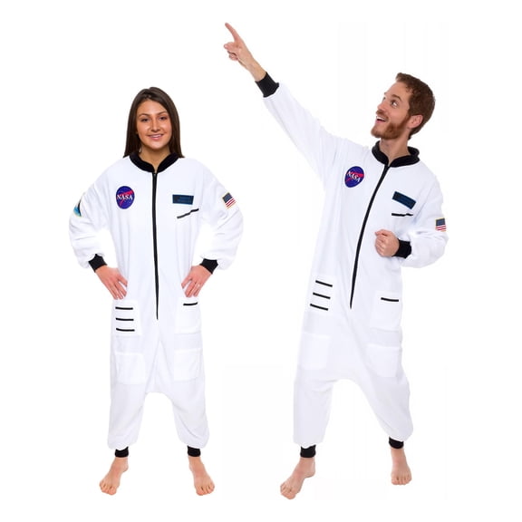 FUNZIEZ! - Astronaut Adult Unisex Novelty Union Suit Costume for Halloween - Large