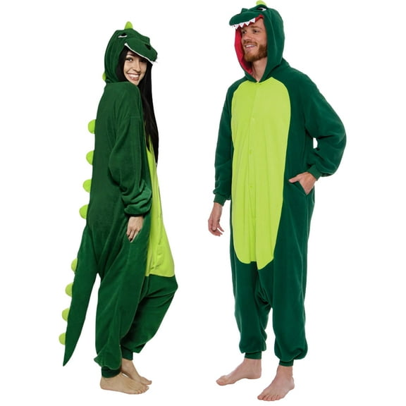 FUNZIEZ! - Dinosaur Adult Unisex Novelty Union Suit Costume for Halloween - Medium