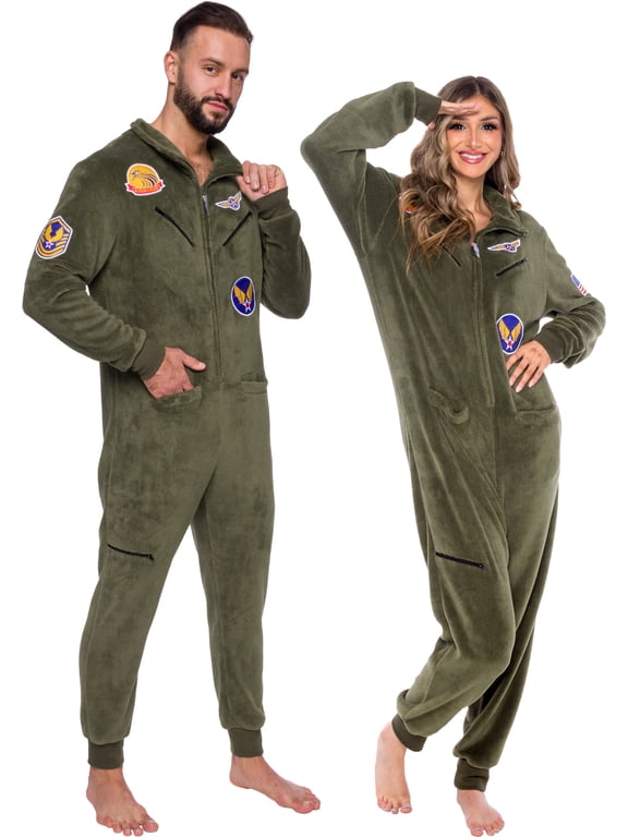 - Fighter Pilot Slim Fit Adult Unisex Novelty Union Suit Costume for Halloween - Large
