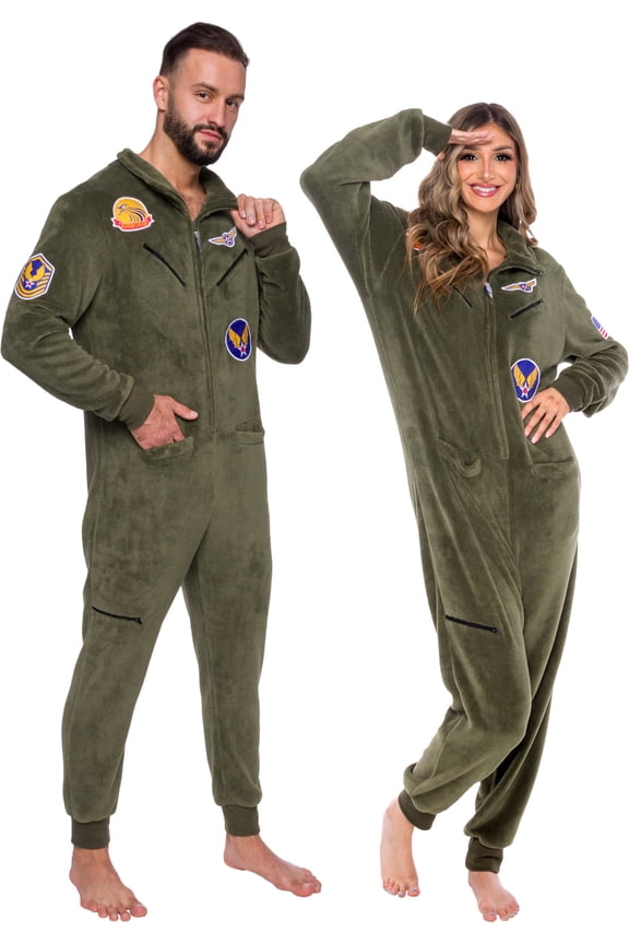 ! - Fighter Pilot Slim Fit Adult Unisex Novelty Union Suit Costume for Halloween - Medium