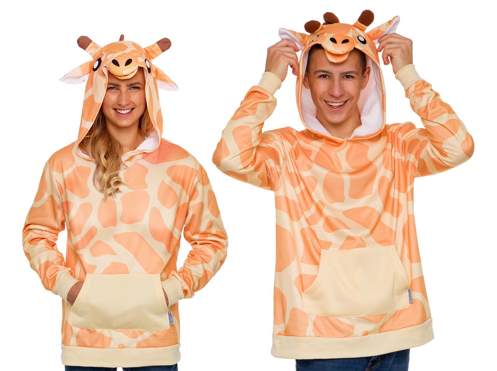 FUNZIEZ! Unisex Adult Onesie Giraffe Hoodie Costume Fleece