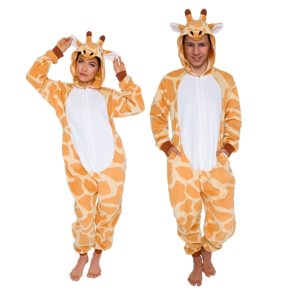 FUNZIEZ! - Giraffe Slim Fit Adult Unisex Novelty Union Suit Costume for Halloween - Medium