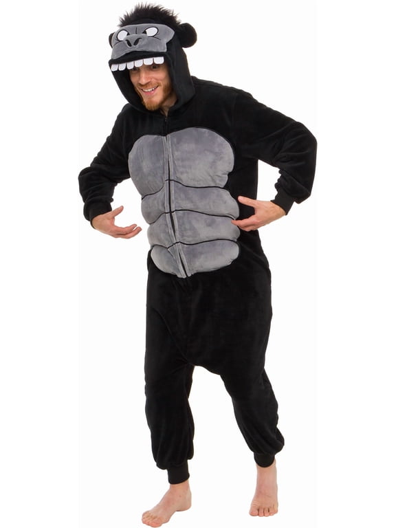 Gorilla Men's Novelty Union Suit Costume for Halloween -Black, Medium