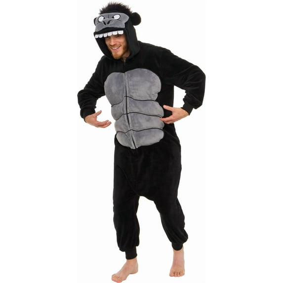 FUNZIEZ! Gorilla Men's Novelty Union Suit Costume for Halloween -Black, X-Large