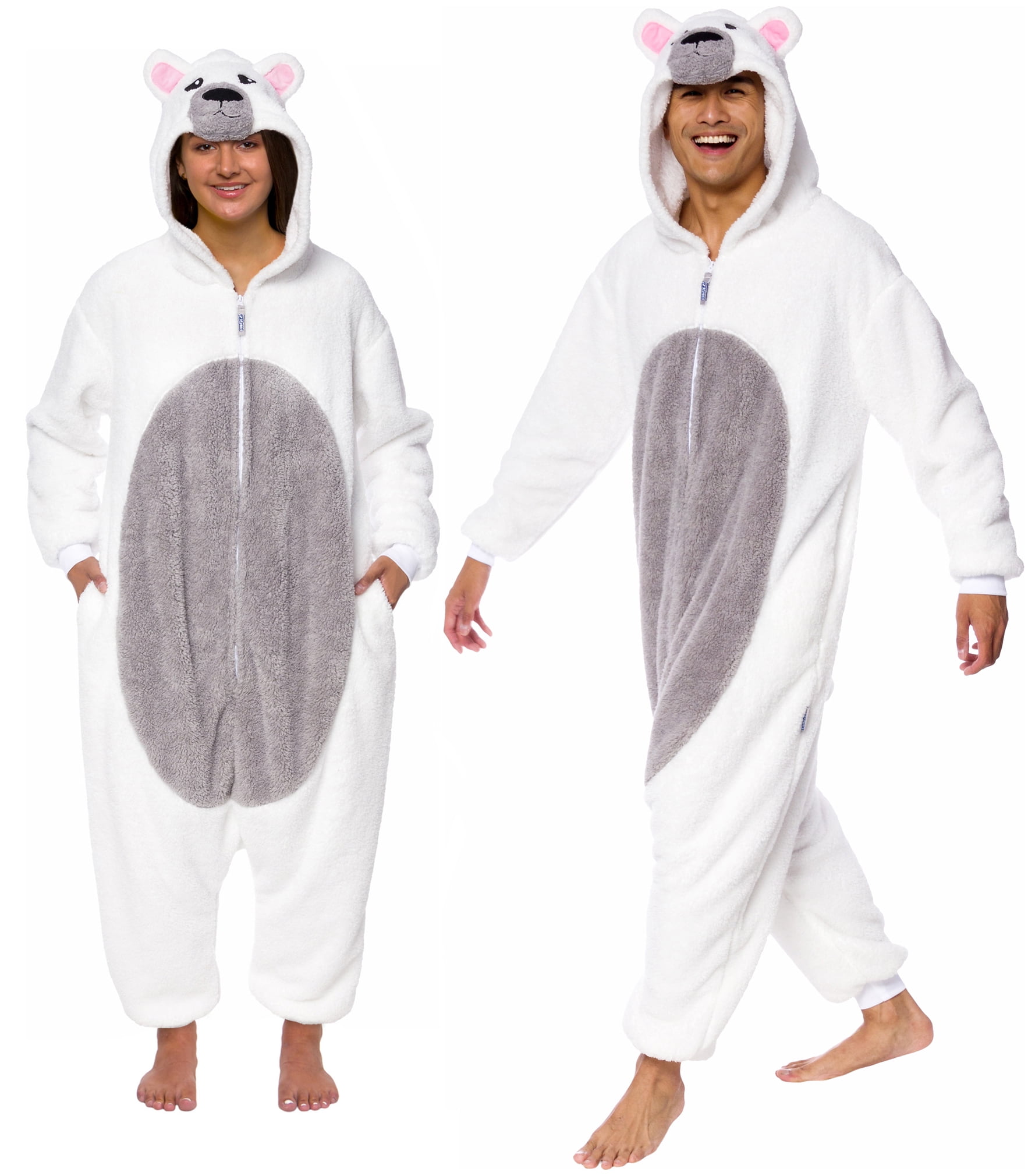 FUNZIEZ! Polar Bear Adult Unisex Novelty Union Suit Costume for