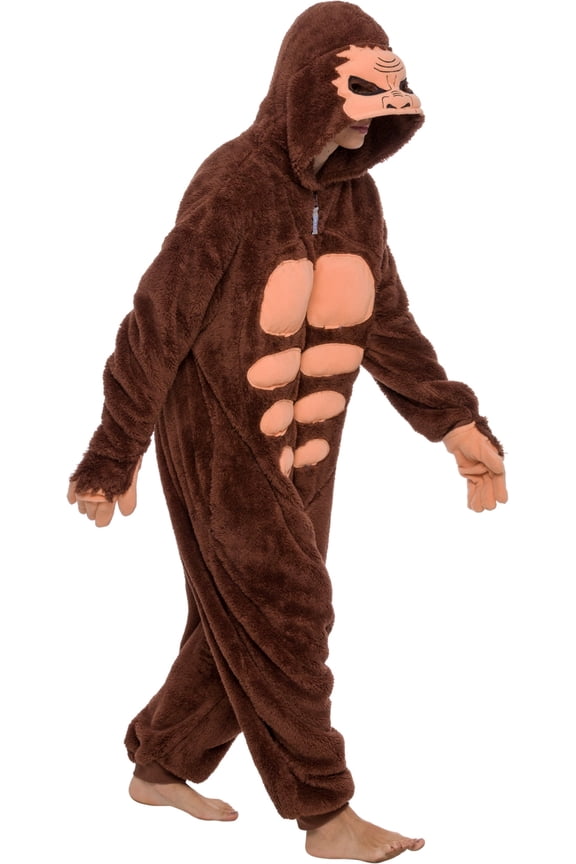 Sasquatch Adult Unisex Novelty Union Suit Costume for Halloween - Brown, Medium
