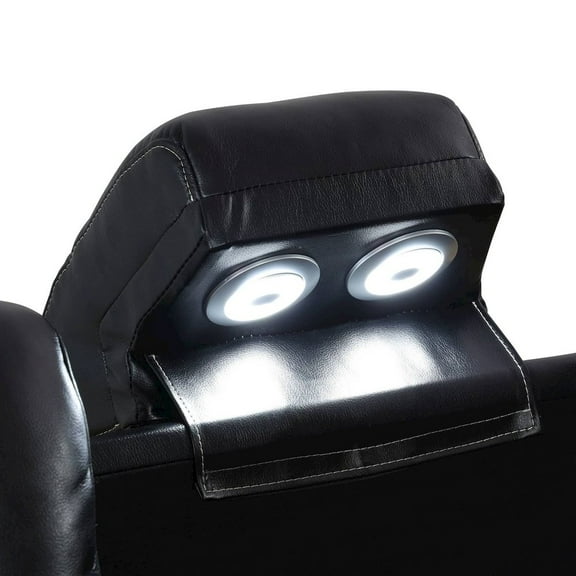 FUOROLA Max Power Recliner Living Room Loveseat with LED Black