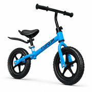FUPOJH 12 Kids Balance Bike, Adjustable, EVA Silent Tires, Toddlers Ages 1-5,Blue