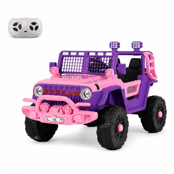 FUPOJH 12V Kids Electric Car,2 Seater Kids Ride on Toys with Remote,Bluetooth,Swing and Sport Mode,4mph,Dual Motors,Ages 1-8,Pink