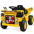 thumbnail image 1 of FUPOJH 12V Ride On Dump Truck for Kids, Electric Truck, Electric Construction Vehicle Toy with Electric Dump Bed, Parents Remote, Bluetooth, Ages 3-5,Yellow, 1 of 10