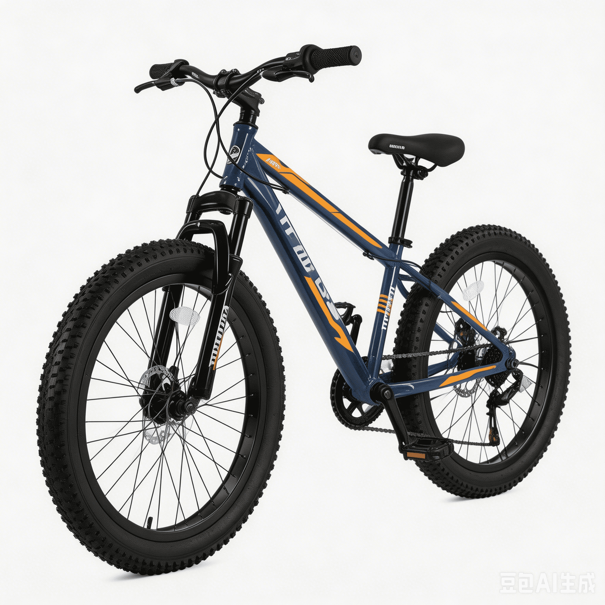 FUPOJH 24 Inch Fat Tire Mountain Bike,Shimano 7-Speed,Dual Disc Brakes,for Teens 8-14,Gray