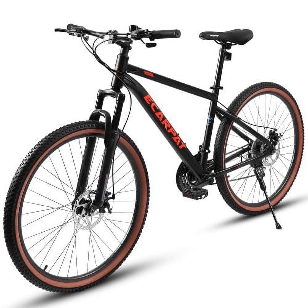 FUPOJH 24" Youth Mountain Bike, 21-Speed, Disc Brakes, High-Carbon Steel Frame, Durable Outdoor Bike,Black