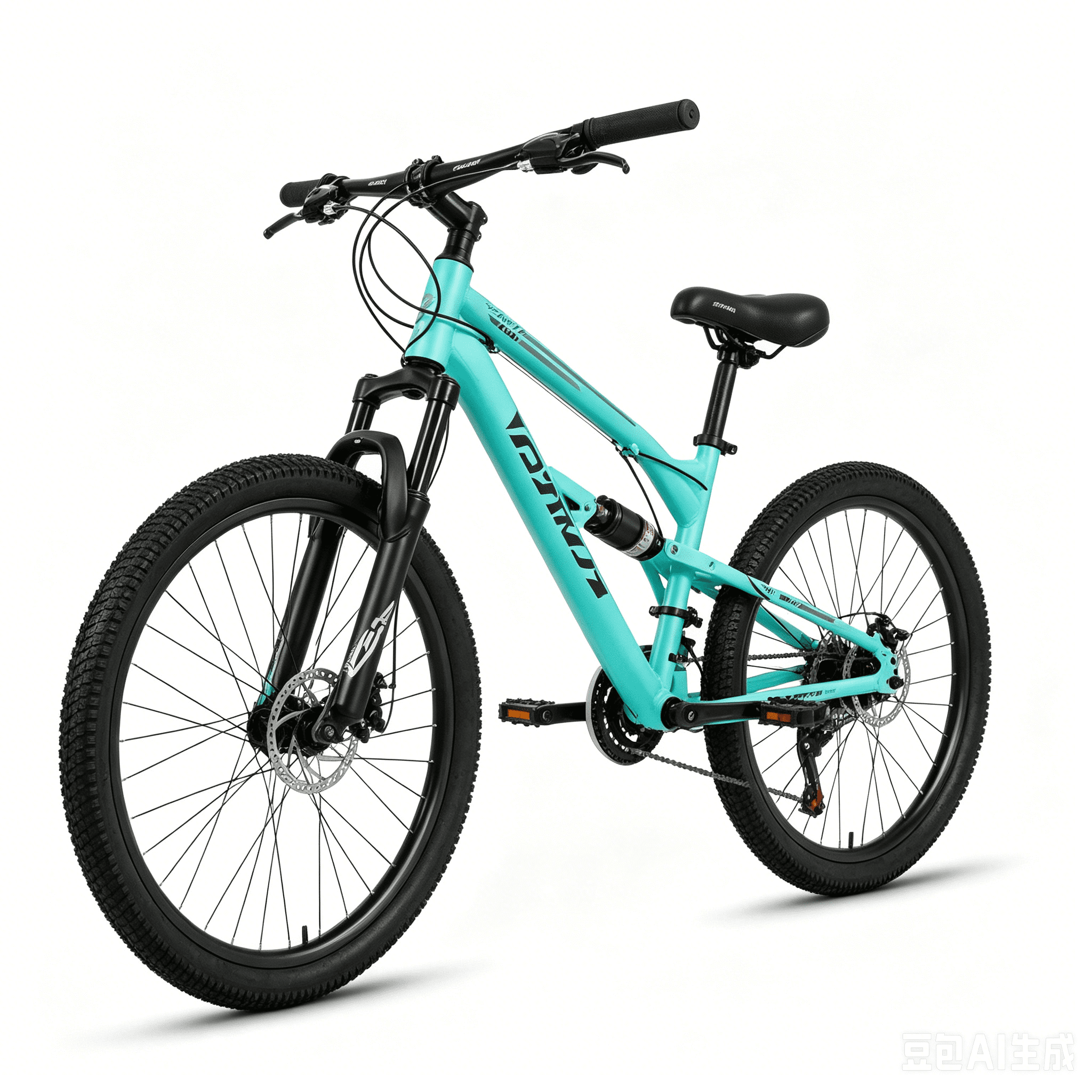 FUPOJH 26" Adult Mountain Bike,21-Speed,Dual Disc Brakes,Full Suspension,All-Terrain,Blue