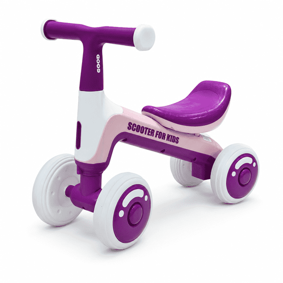 FUPOJH 4 Wheel Baby Balance Bike,Lightweight PP Frame,Silent EVA Tires,135°Anti Tip,Ages 1-4,Green