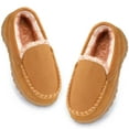 thumbnail image 1 of ​FUPPIA Boy's Slippers Boys Moccasin Slippers Memory Foam Indoor Outdoor House Shoes Beige Big Kid 1, 1 of 6