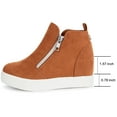 thumbnail image 1 of ​FUPPIA Girls Wedge Sneakers Fashion High Top Sneakers with Double Side Zippers Brown 4 Big Kid, 1 of 6