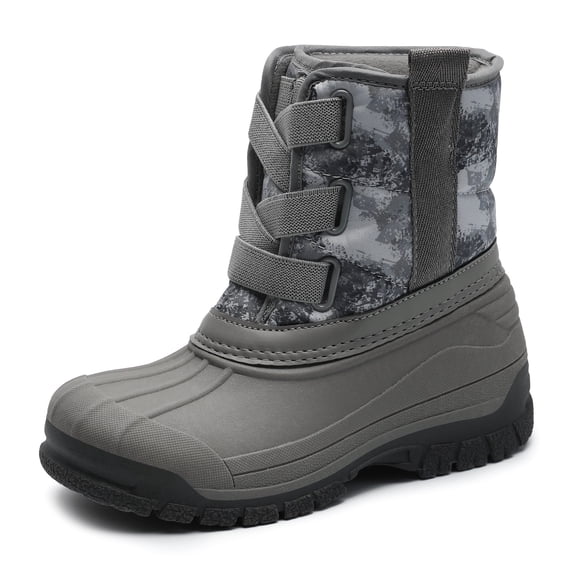 FUPPIA Girls Winter Snow Boots Waterproof Warm Anti-Slip Kids Boots Grey 1 Big Kid