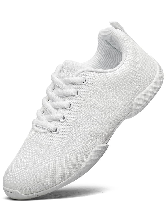 Girls White Cheer Shoes Lightweight cheerleading Sneakers for Kids Competition Dance Tumbling Gymnastics Shoes - White 9.5 Toddler