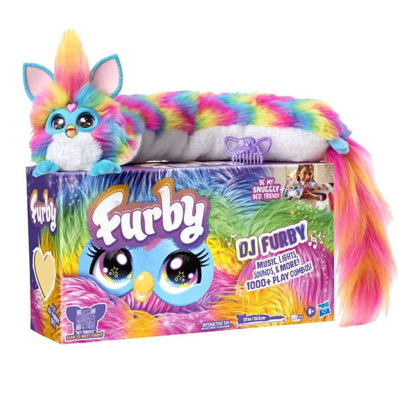 Furby DJ Furby Rainbow Electronic Plush Toy for Girls & Boys, Ages 6 and up