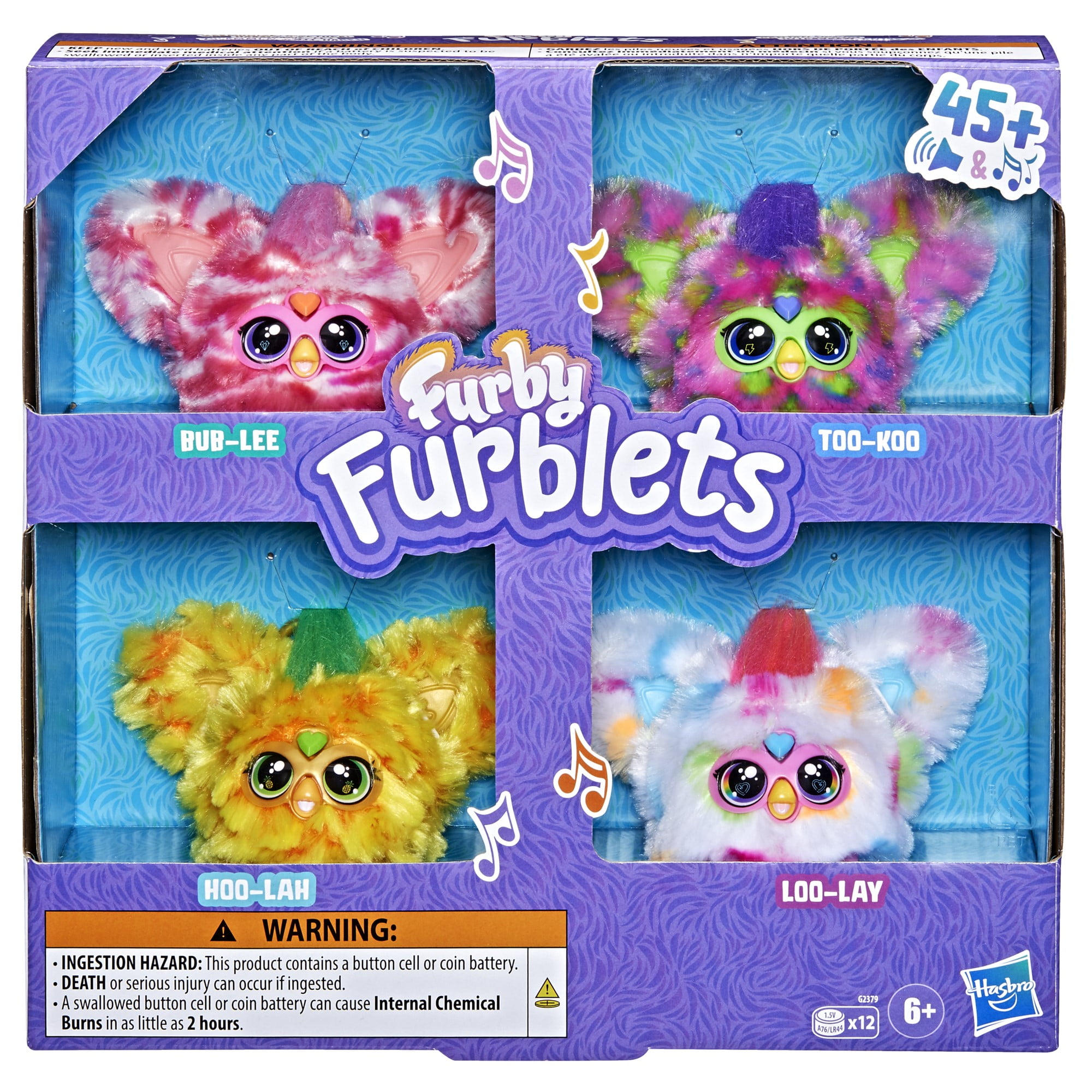 Furby Furblets 4-pack Mini Electronic Plush Toys, Stocking Stuffers for Kids 6 and up