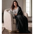 thumbnail image 1 of Cozy Haven Luxury Reversible Faux Fur to Plush Oversized Couch Throw Blanket, Black, 50 x 72 in, 1 of 9
