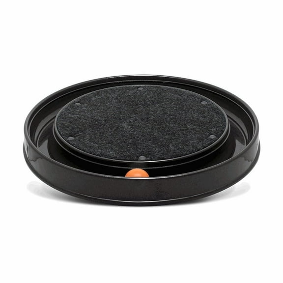 FURACOPET Round Cat Scratcher Toy with Ball Interactive Scratching Carpet and Play Track for Stress Relief and Fun (Black)