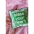 FURBISH Handmade Needlepoint Decorative Throw Pillow Bless Your Heart
