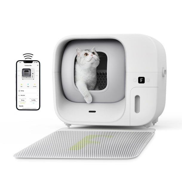 FURBULOUS Automatic Self-Cleaning and Self-Packing Cat Litter Box, 7 safety sensors, Refill System, APP Control, Auto-Pack & Seal Cat Litter Box, White
