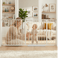 thumbnail image 1 of FURDEAR 48-56" Extra Wide Baby Safety Gate with Wall Protectors Walk Thru White Metal Gate, 1 of 13