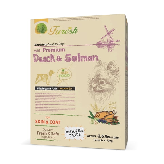FURESH Premium Dry Dog Food by Alpha Dog Series, Duck & Salmon Recipe, Limited Ingredient, 2.6 lb