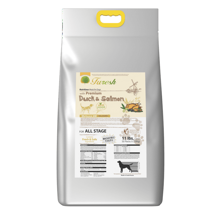 FURESH Premium Dry Dog Food Kibble, Duck Salmon Recipe, Coat