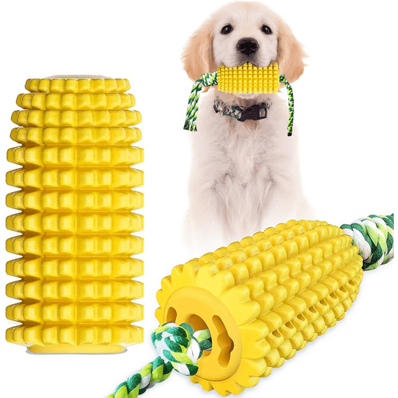 FURFEVER Interactive Dog Chew Toys for Aggressive Chewers - Durable Corn Rubber Toy for Medium & Large Breeds, Relieves Boredom and Anxiety
