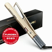 FURIDEN Professional Salon Quality Hair Straightener, Hair Straightener and Curler 2 in 1, Flat Iron Curling Iron in One, Fast Results | Long Lasting(Gold)