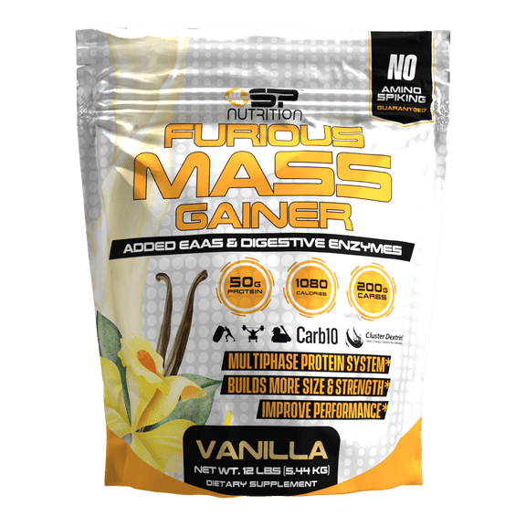 FURIOUS MASS GAINER 12 LBS, Mass Gainer Protein Powder, Gain Strength & Size Quickly, Mixes Easily, Tastes Delicious.