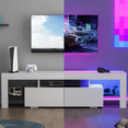 thumbnail image 1 of FURMAX TV Stand with LED RGB Lights Flat Screen TV Cabinet White, 1 of 6