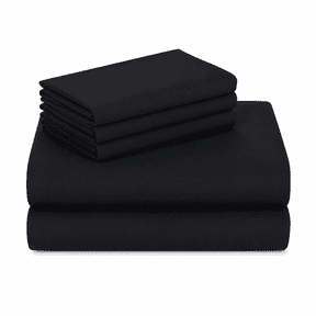 FURMORA Pure Egyptian Cotton 800 Thread Count Sheet Set,4 Pc Set,Sateen Weave,Soft Luxury Bedding,Fits Upto 21" Inch Deep Pocket (Black Solid,King Size)