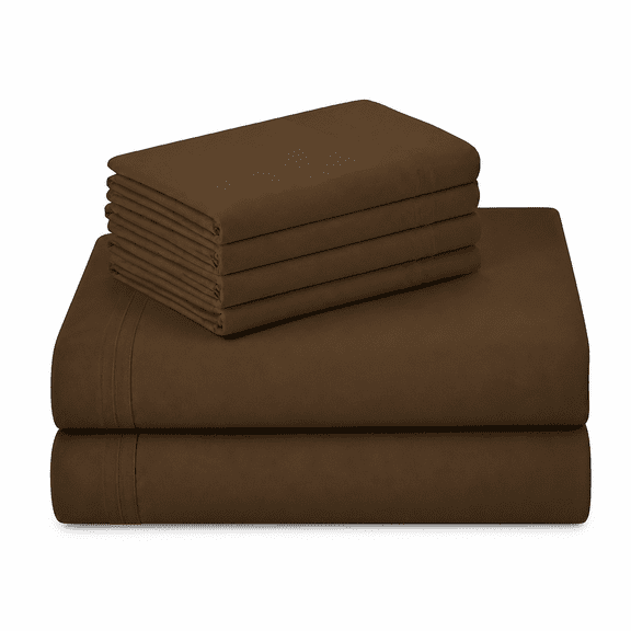FURMORA 100% Pure Egyptian Cotton 800 Thread Count Sheet Set,4 Pc Set,Sateen Weave,Soft Luxury Bedding,Fits Upto 21" Inch Deep Pocket (Chocolate Solid,Full Size)