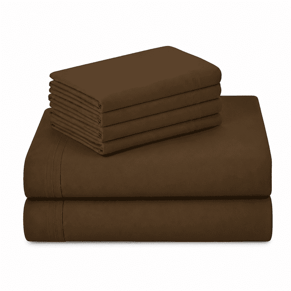 FURMORA 100% Pure Egyptian Cotton 800 Thread Count Sheet Set,4 Pc Set,Sateen Weave,Soft Luxury Bedding,Fits Upto 21" inch Deep Pocket (Chocolate Solid,Full Size)