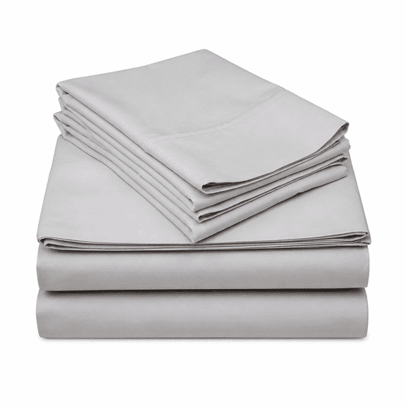FURMORA 2026 New Bed Sheets Set-800 Thread Count Egyptian Cotton Sheets-4 Piece Sheet Set Fits Mattress Upto 24 Inch Deep Pocket Sateen Weave for Soft Fitted Sheet-Silver Solid King Size