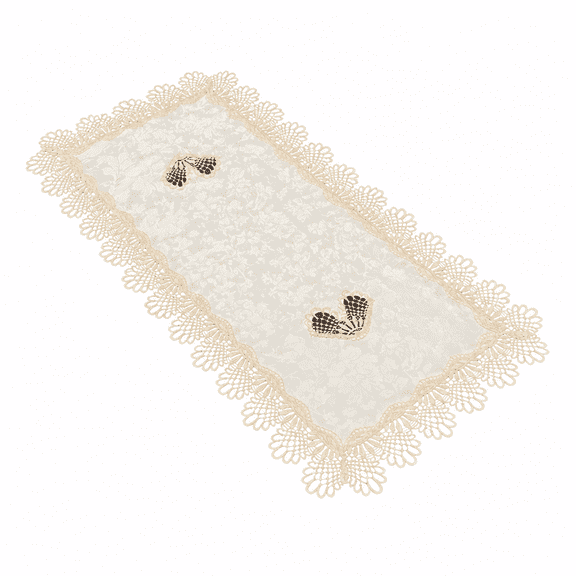 FURMORA 2026 New Rectangle Tablecloth Lace Coffee Table Cover Embroidered Table Cloth Coffee Table Topper for Home Party Living Room Wedding Decor 20 X 40 Inch,White