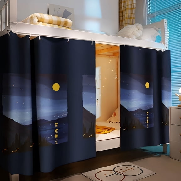 FURMORA 2026 New Students Bunk Bed Curtain Dormitory Bottom Bunk Blackout Bed Curtains Stylish Mosquito Protection Nets Canopy Bed Tent Dustproof Curtains