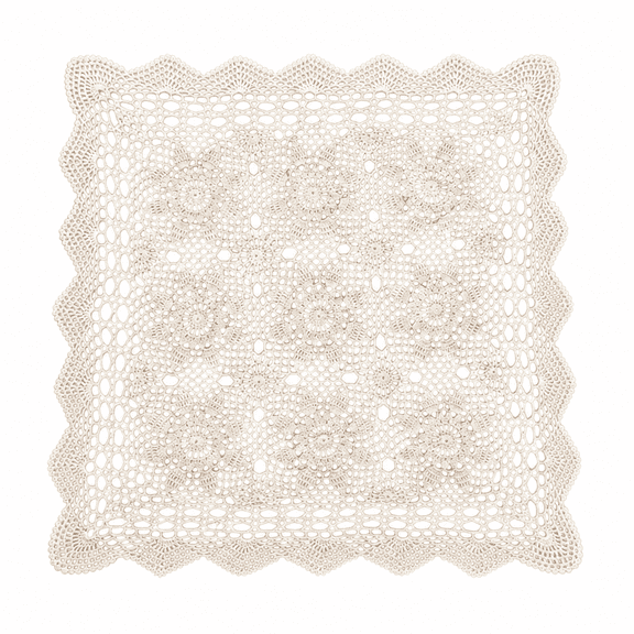 FURMORA 2026 New Vintage Square Tablecloth Doily Cotton Lace Crochet Floral Table Cloth Cover,Beige,16X16Inch for Dining Table,Kitchen,Living Room,Coffee Table,Home Decor,Special Occasions