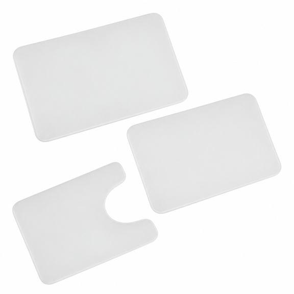 FURMORA 3Pcs Bathroom Rugs,High-Performance Water-Management Structure Bathroom Rugs Sets 3 Piece,Embedded Friction Surface Technology Bathroom Mat Quick Dry,White4