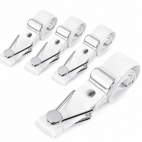 FURMORA 4PC Bed Sheet Holder Strap Clip Mattress Blankets Elastic Gripper Garter Bedding