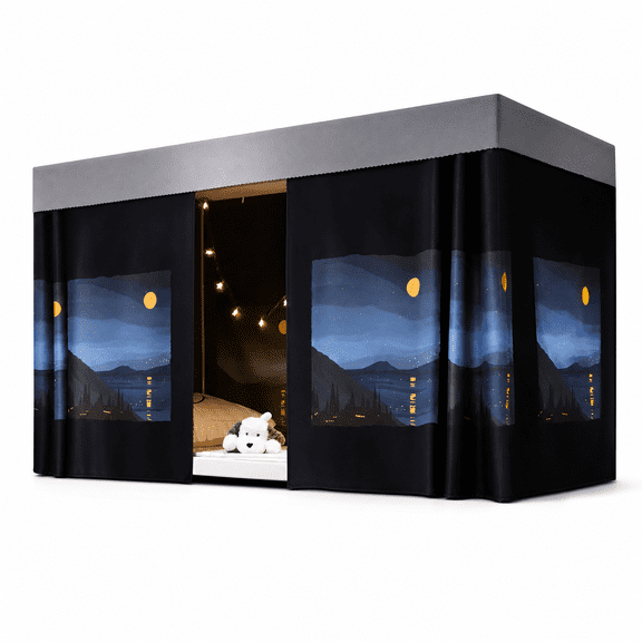 FURMORA AUQ Students Bunk Bed Curtain Dormitory Bottom Bunk Blackout Bed Curtains Stylish Mosquito Protection Nets Canopy Bed Tent Dustproof Curtains