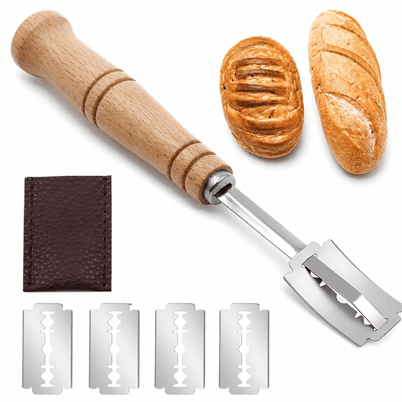 FURMORA Bread Lame Dough Bakers Scoring Slashing Cutter Tool Razor Blade 5 Blades